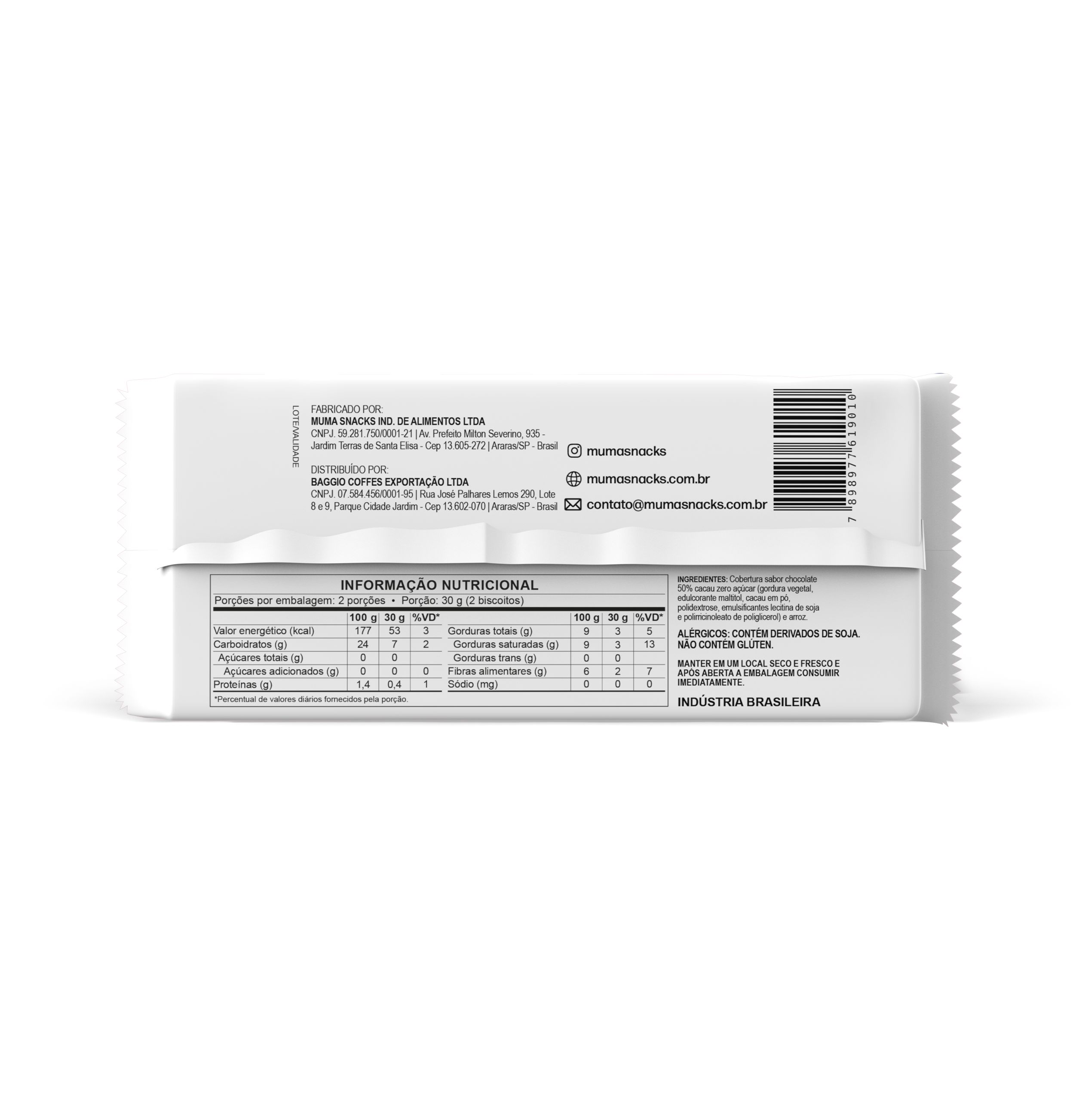 Biscoito de Arroz Chocolate Zero 60g