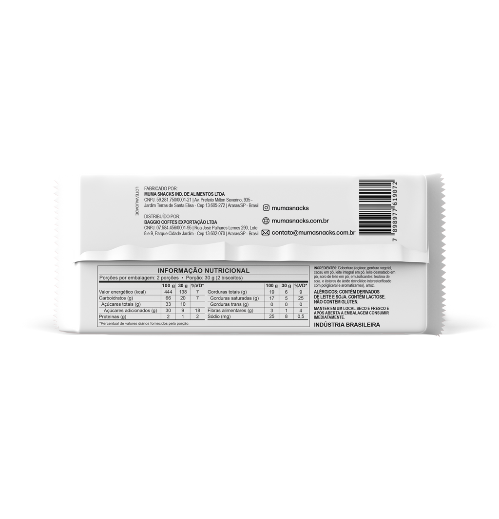 Biscoito de Arroz Chocolate ao Leite 60g