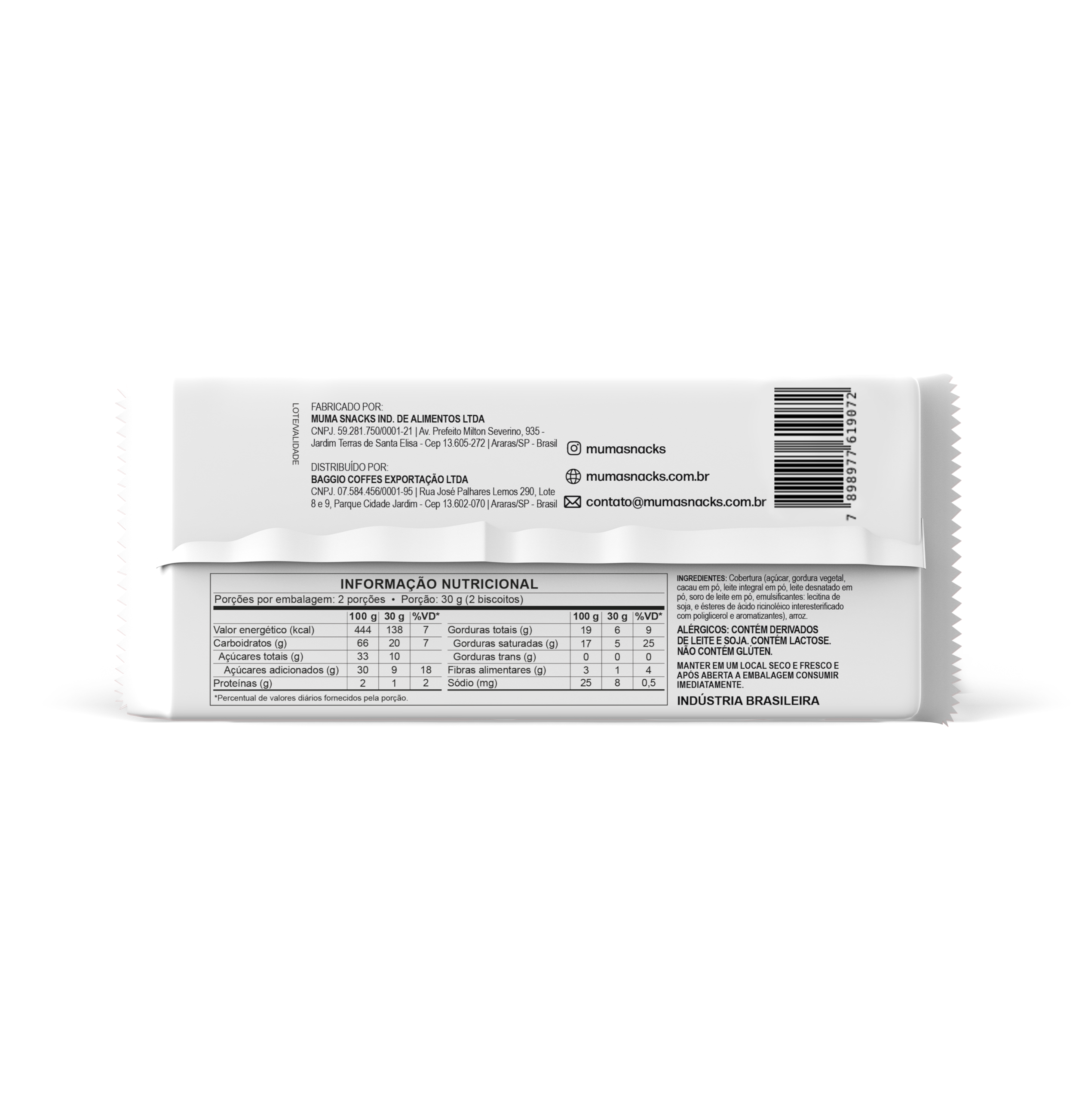 Biscoito de Arroz Chocolate ao Leite 60g