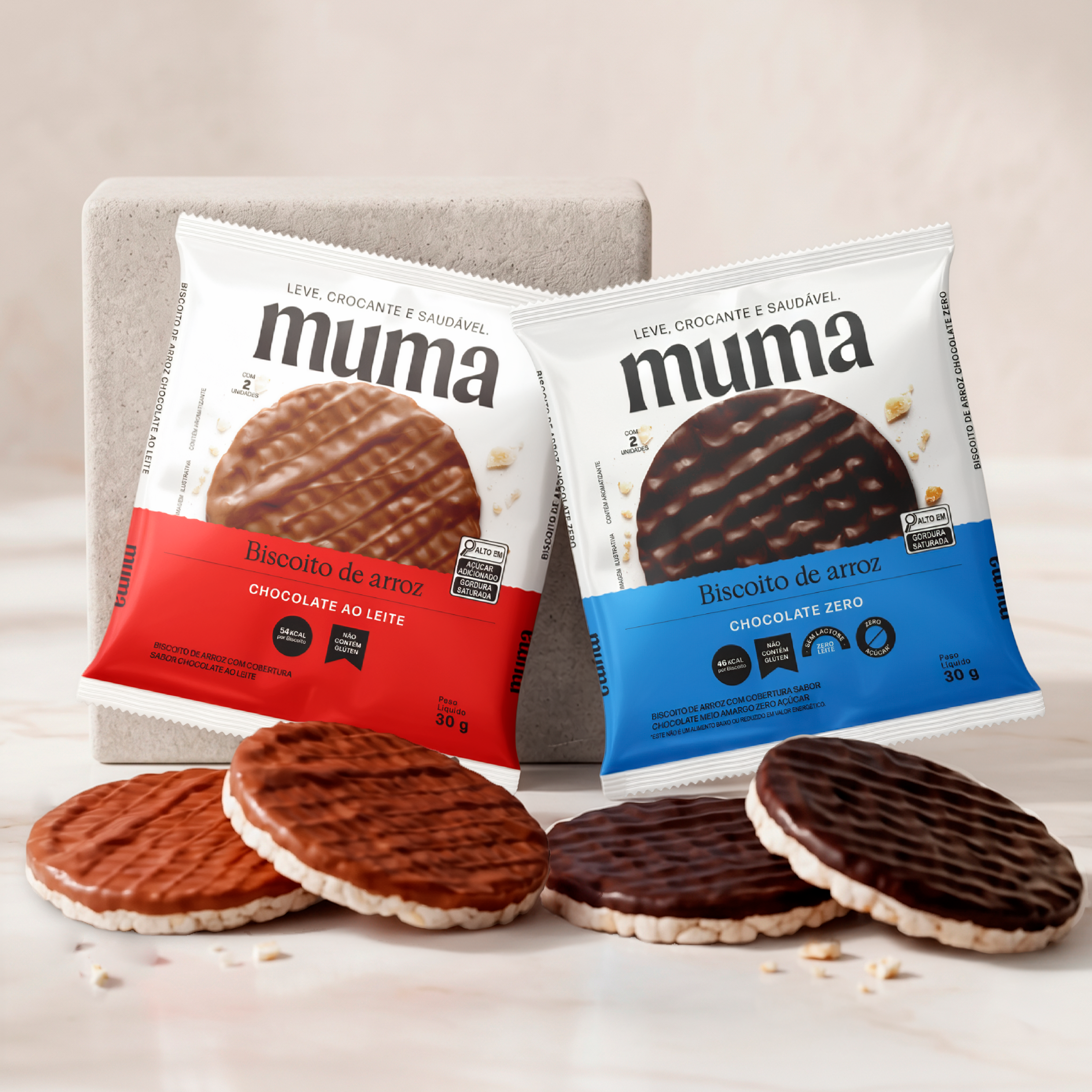 Biscoito de Arroz Chocolate ao Leite 30g (Individual)
