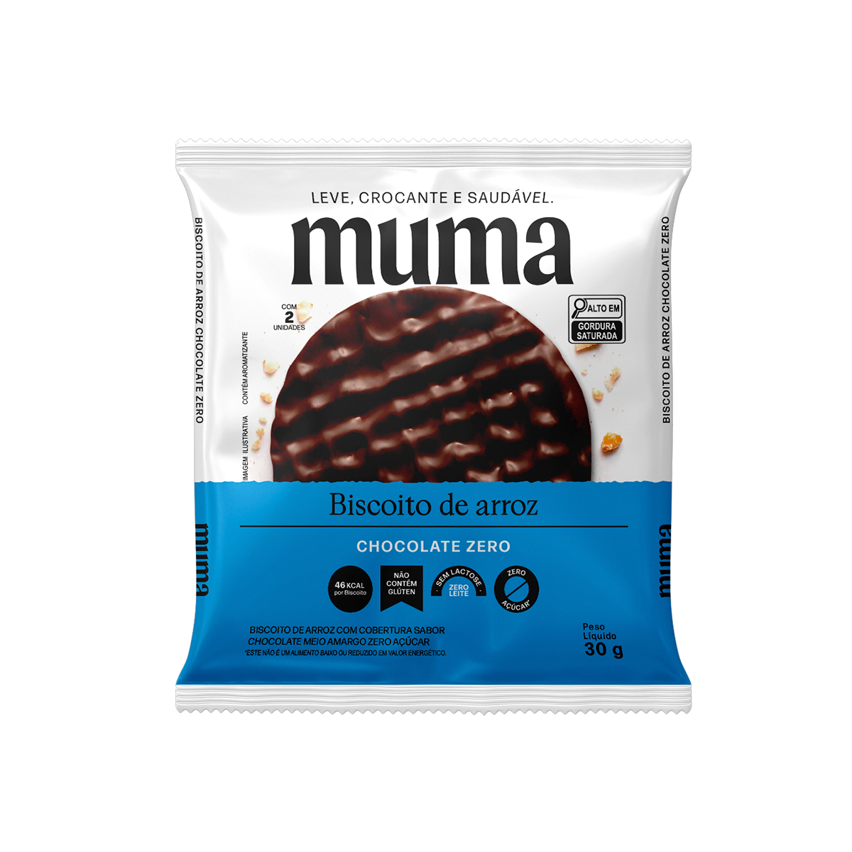 Biscoito de Arroz Chocolate Zero 30g (Individual)